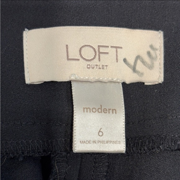 Loft Modern Skinny Ankle Pant Trouser 6 Black Slacks - Picture 3 of 7